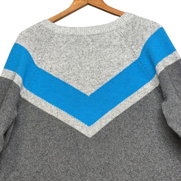 T by Talbots Thermolite Gray Blue Colorblock Wool Cotton Blend Sweater Women 2X - Picture 3 of 7